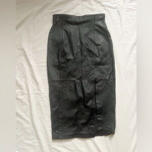 Elegant Black Leather Skirt